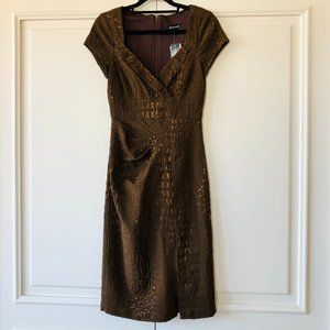 *NWT* Snake-Print Pleated-Waist Sweetheart Neck Dress - Made in Canada- XXS